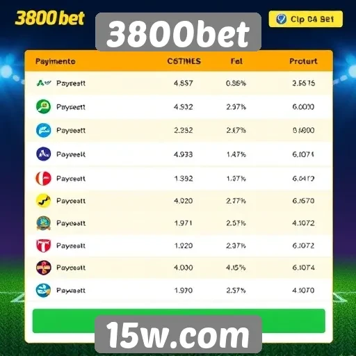 Opções de pagamento disponíveis no 3800bet